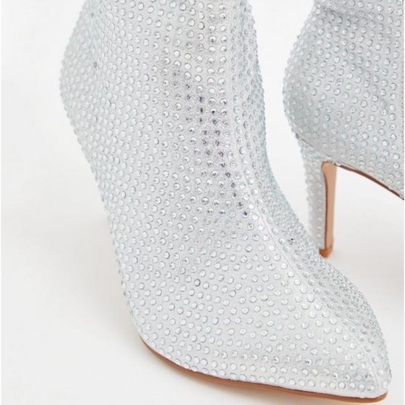 Torrid Silver Rhinestone Pointed Toe Bootie (WW) - Picture 2 of 7